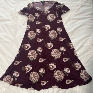 Burgundy Flower Dress